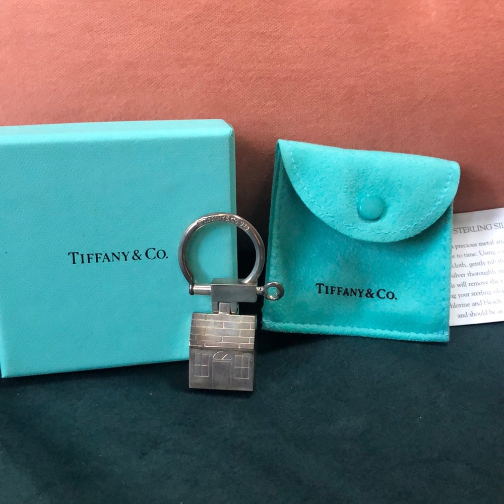 RARE Tiffany&Co Vintage Silver House Home Key Ring